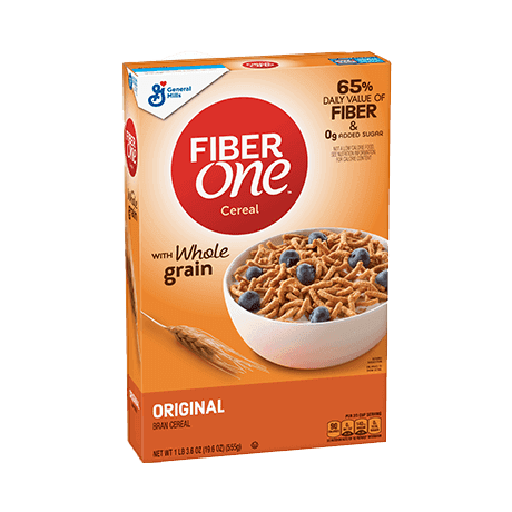 Fiber One Original Bran Breakfast Cereal, front of 3.6oz box